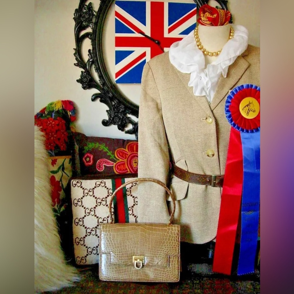 RARE Vintage GUCCI Crocodile Alligator KELLY Handbag Purse Bag  PRETTY Accessory